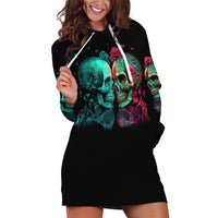 Don't Try To Figure Me Out Skull Hoodie Dress - Wonder Print Shop