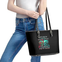 Don't Try To Figure Me Out Skull Leather Tote Bag - Wonder Print Shop