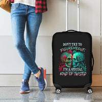 Don't Try To Figure Me Out Skull Luggage Cover - Wonder Print Shop