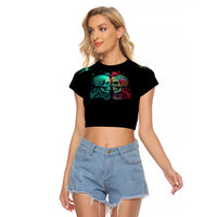 Don't Try To Figure Me Out Skull Raglan Cropped T Shirt - Wonder Print Shop
