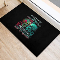 Don't Try To Figure Me Out Skull Rubber Doormat - Wonder Print Shop