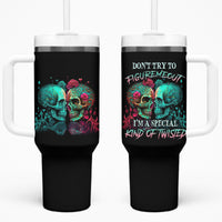 Don't Try To Figure Me Out Skull Tumbler With Handle - Wonder Print Shop