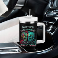 Don't Try To Figure Me Out Skull Tumbler With Handle - Wonder Print Shop