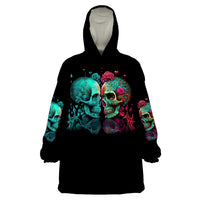 Don't Try To Figure Me Out Skull Wearable Blanket Hoodie - Wonder Print Shop