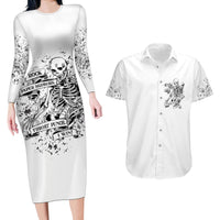 Rock Paper, Sgissors Throat Pungh I Win Couples Matching Long Sleeve Bodycon Dress and Hawaiian Shirt - Wonder Print Shop