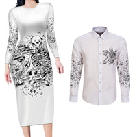 Rock Paper, Sgissors Throat Pungh I Win Couples Matching Long Sleeve Bodycon Dress and Long Sleeve Button Shirt - Wonder Print Shop