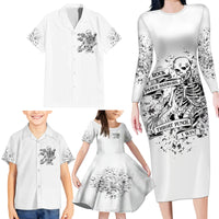 Rock Paper, Sgissors Throat Pungh I Win Family Matching Long Sleeve Bodycon Dress and Hawaiian Shirt - Wonder Print Shop