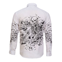 Rock Paper, Sgissors Throat Pungh I Win Long Sleeve Button Shirt - Wonder Print Shop