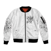 Rock Paper, Sgissors Throat Pungh I Win Sleeve Zip Bomber Jacket - Wonder Print Shop