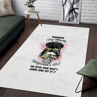 Warning My Mouth Messy Bun Area Rug - Wonder Print Shop