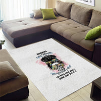 Warning My Mouth Messy Bun Area Rug - Wonder Print Shop
