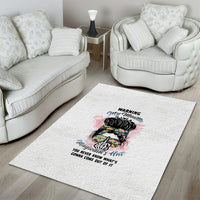Warning My Mouth Messy Bun Area Rug - Wonder Print Shop