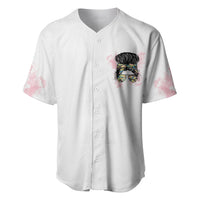 Warning My Mouth Messy Bun Baseball Jersey - Wonder Print Shop