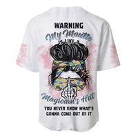 Warning My Mouth Messy Bun Baseball Jersey - Wonder Print Shop