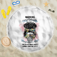 Warning My Mouth Messy Bun Beach Blanket - Wonder Print Shop