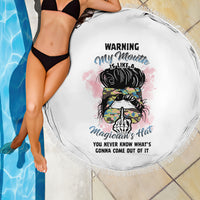 Warning My Mouth Messy Bun Beach Blanket - Wonder Print Shop