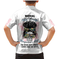 Warning My Mouth Messy Bun Family Matching Mermaid Dress and Hawaiian Shirt - Wonder Print Shop