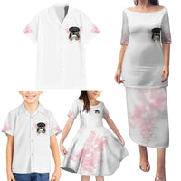 Warning My Mouth Messy Bun Family Matching Puletasi Dress and Hawaiian Shirt - Wonder Print Shop