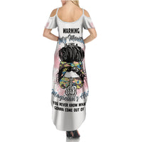 Warning My Mouth Messy Bun Family Matching Summer Maxi Dress and Hawaiian Shirt - Wonder Print Shop
