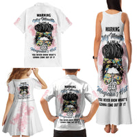 Warning My Mouth Messy Bun Family Matching Tank Maxi Dress and Hawaiian Shirt - Wonder Print Shop