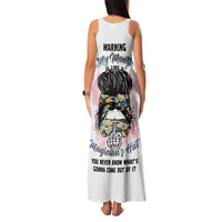 Warning My Mouth Messy Bun Family Matching Tank Maxi Dress and Hawaiian Shirt - Wonder Print Shop