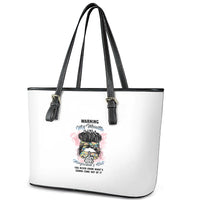 Warning My Mouth Messy Bun Leather Tote Bag - Wonder Print Shop