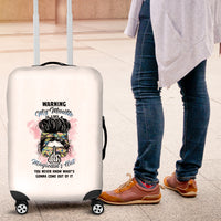 Warning My Mouth Messy Bun Luggage Cover - Wonder Print Shop