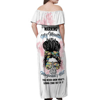 Warning My Mouth Messy Bun Off Shoulder Maxi Dress - Wonder Print Shop