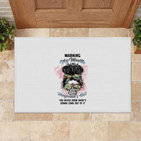 Warning My Mouth Messy Bun Rubber Doormat - Wonder Print Shop