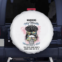 Warning My Mouth Messy Bun Spare Tire Cover - Wonder Print Shop