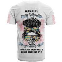 Warning My Mouth Messy Bun T Shirt - Wonder Print Shop