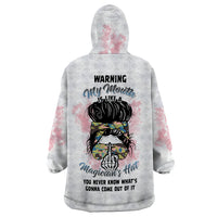 Warning My Mouth Messy Bun Wearable Blanket Hoodie - Wonder Print Shop