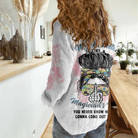 Warning My Mouth Messy Bun Women Casual Shirt - Wonder Print Shop