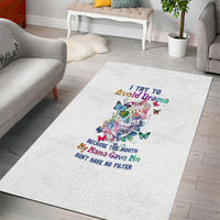 I Try To Avoid Drama Sugar Skull Colorful Area Rug - Wonder Print Shop
