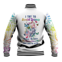 I Try To Avoid Drama Sugar Skull Colorful Baseball Jacket - Wonder Print Shop