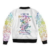 I Try To Avoid Drama Sugar Skull Colorful Bomber Jacket - Wonder Print Shop