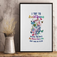 I Try To Avoid Drama Sugar Skull Colorful Canvas Wall Art - Wonder Print Shop