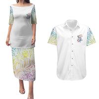 I Try To Avoid Drama Sugar Skull Colorful Couples Matching Puletasi Dress and Hawaiian Shirt - Wonder Print Shop