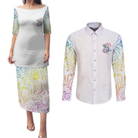 I Try To Avoid Drama Sugar Skull Colorful Couples Matching Puletasi Dress and Long Sleeve Button Shirt - Wonder Print Shop