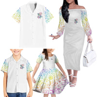 I Try To Avoid Drama Sugar Skull Colorful Family Matching Off Shoulder Long Sleeve Dress and Hawaiian Shirt - Wonder Print Shop