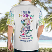 I Try To Avoid Drama Sugar Skull Colorful Hawaiian Shirt - Wonder Print Shop