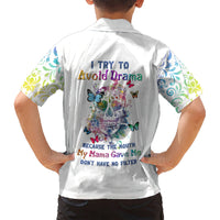I Try To Avoid Drama Sugar Skull Colorful Kid Hawaiian Shirt - Wonder Print Shop