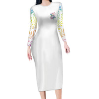 I Try To Avoid Drama Sugar Skull Colorful Long Sleeve Bodycon Dress - Wonder Print Shop