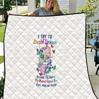 I Try To Avoid Drama Sugar Skull Colorful Quilt - Wonder Print Shop
