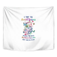 I Try To Avoid Drama Sugar Skull Colorful Tapestry - Wonder Print Shop