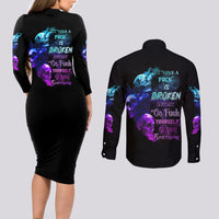 My Give A F Is Broken All Couples Matching Long Sleeve Bodycon Dress and Long Sleeve Button Shirt - Wonder Print Shop