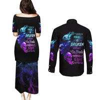 My Give A F Is Broken All Couples Matching Puletasi Dress and Long Sleeve Button Shirt - Wonder Print Shop