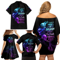 My Give A F Is Broken All Family Matching Off Shoulder Short Dress and Hawaiian Shirt - Wonder Print Shop