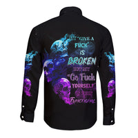 My Give A F Is Broken All Long Sleeve Button Shirt - Wonder Print Shop