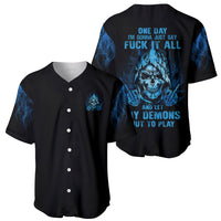 My Demons Out To Play Skull Baseball Jersey - Wonder Print Shop